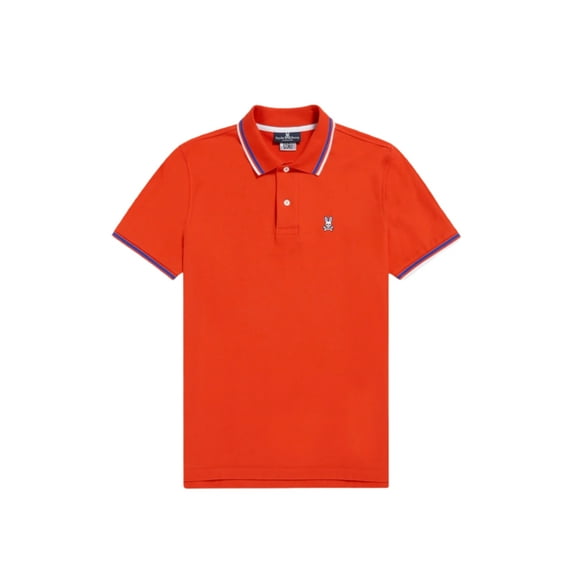 Psycho Bunny Lincoln Neon Tipped Polo Men's Big and Tall ShirtRed Spice3XLT