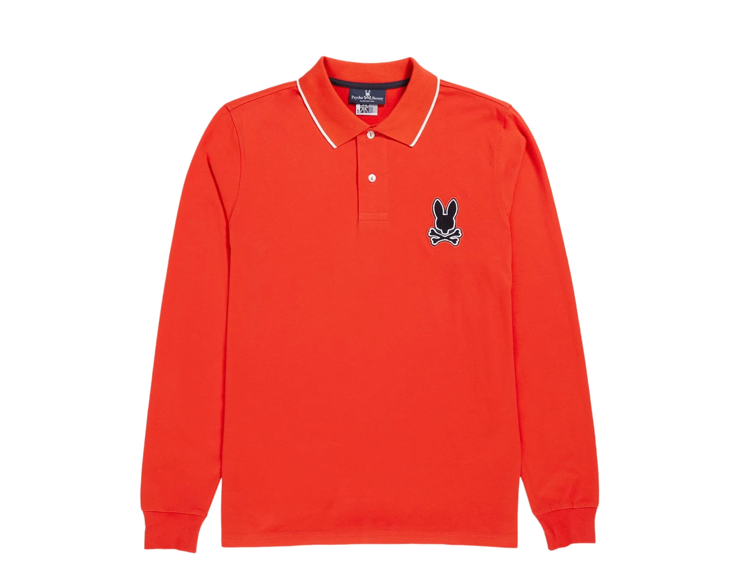 Psycho Bunny Patchin Jersey Chenille Bunny Logo Long Sleeve Polo