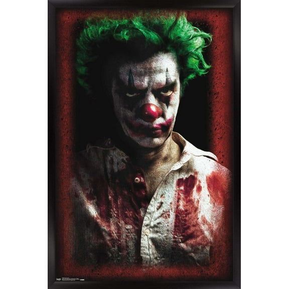 Psycho Clown Wall Poster, 14.725" x 22.375", Framed