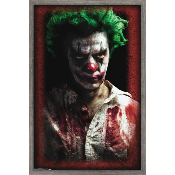 Psycho Clown Wall Poster, 22.375" x 34", Framed