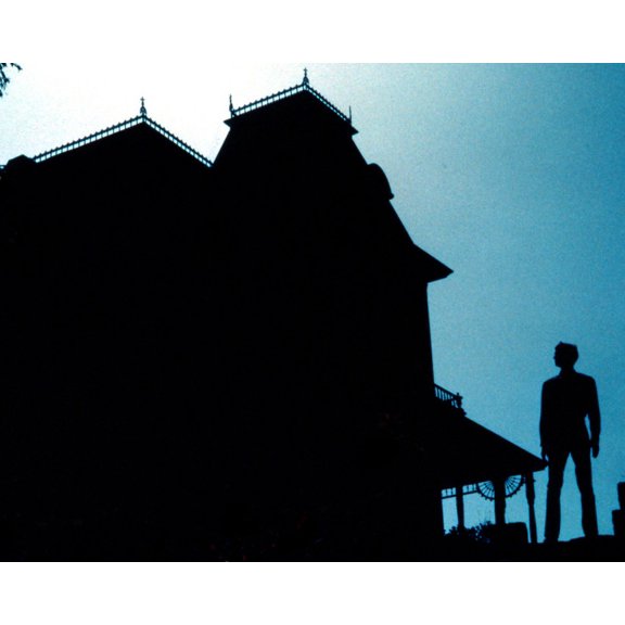 Psycho Ii Anthony Perkins In Silhoutte By House Mansion 24X36 Classic Hollywood Poster