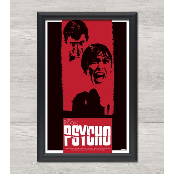Psycho Movie Poster, Classic Hitchcock Horror Wall Art Print