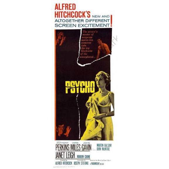 Psycho Movie Poster Insert 14Inx36In 36Cmx92Cm Hitchcock Multi-Color Square Adults Best Posters