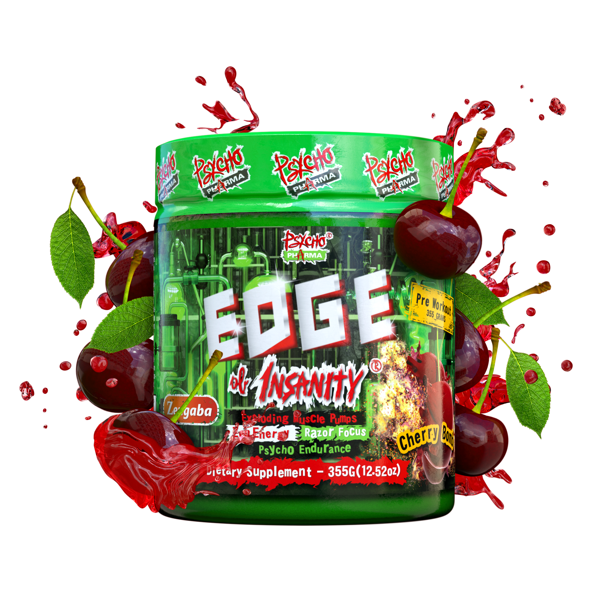 Psycho Pharma Edge of Insanity Cherry Bomb Pre-Workout Powder, 50