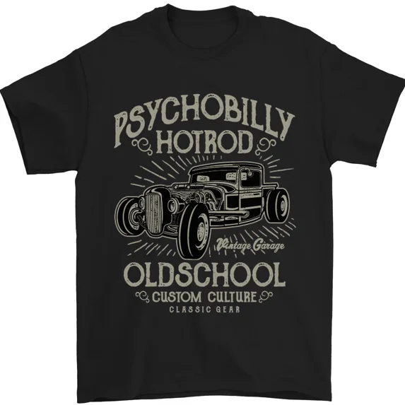 Psychobilly Hotrod Hot Rod Dragster Rockabilly Car Art Unisex T-Shirt, up to size 5XL