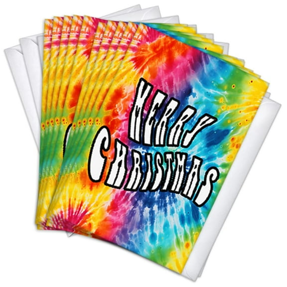 Psychodelic Tie-Dye Fresh Alternative Holiday Greeting Cards | 10 Pack Bulk Set (4x6)