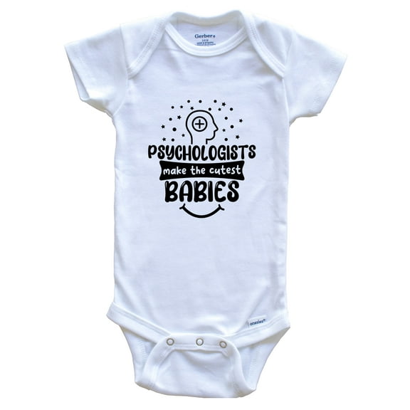 Psychologists Make the Cutest Babies Funny Psychology Baby Bodysuit, 0-3 months white