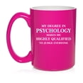 thumbnail image 1 of Psychology Degree Qualified To Judge Everyone Funny Psychologist Ceramic Coffee Mug Tea Cup Gift for Her, Him, Friend, Coworker, Wife, Husband (15oz Hot Pink), 1 of 1