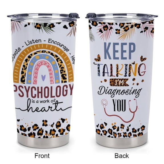、Psychology Gifts Tumbler 20oz, Mental Health Gifts for School Psychologist, Psychiatrist, Therapist, Therapy, Psychology Teacher