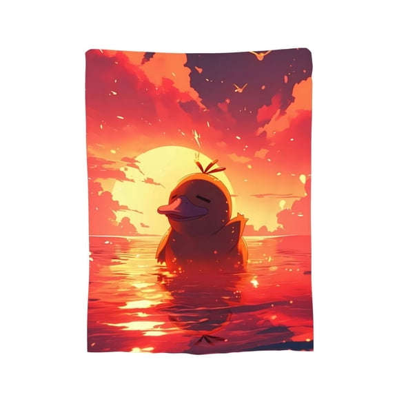 Psyduck Blanket, Soft Flannel Throw Cozy Flannel Blankets Travel Throw Blanket Super Soft Lightweight Bedding Lap Chair Sofa for Adults Kids Teens 40"X30"