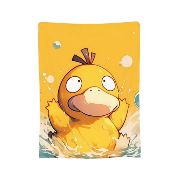 Psyduck Blanket, Soft Flannel Throw Cozy Flannel Blankets Travel Throw Blanket Super Soft Lightweight Bedding Lap Chair Sofa for Adults Kids Teens 50"X40"