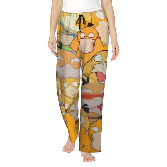 Psyduck Women's Pajama Pants Ultra Soft Comfy Sleep Lounge Pants Cartoon Print Lightweight Casual Bottoms Loungewear