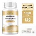 thumbnail image 1 of Psyllium Husk Caps - Soluble Fiber Supplement - Cleanses The Intestines, Improves Digestion, and Promotes Regular Bowel Movements - 120 Count, 1 of 5