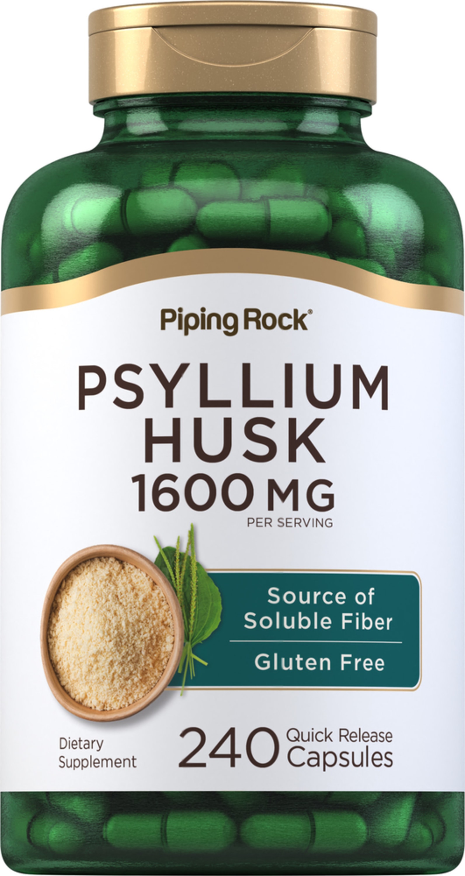 Psyllium Husks 1600mg 240 Capsules Source Of Soluble Fiber For Men 
