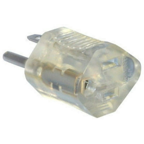 Pt Ho Wah 09907ME 15A Clear Lighted End Electrical Plug Grounding Adapter - Quantity of 10