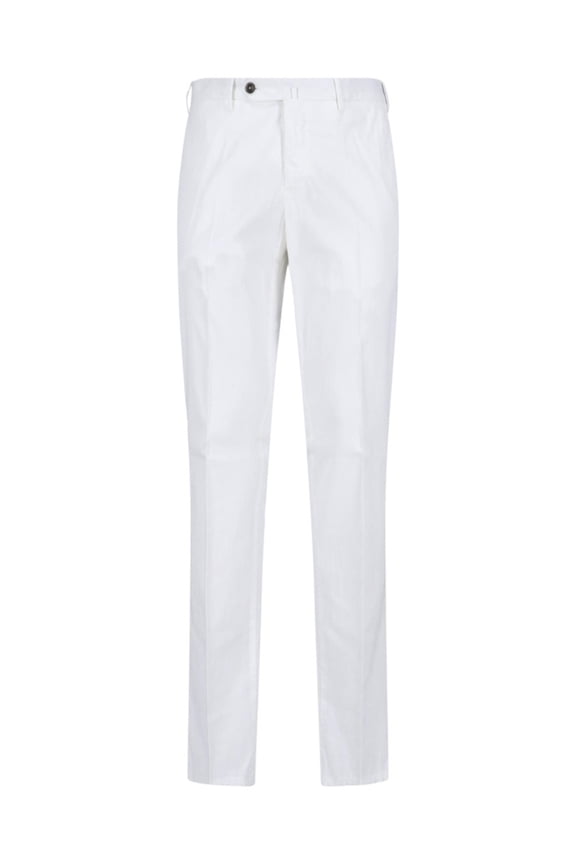 Lyocell/Cotton Straight Trousers – White (Men's)