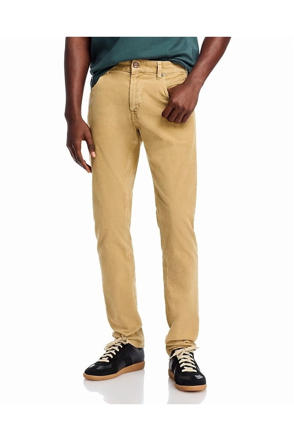 Stretch Micro Corduroy Slim Fit 5 Pocket Pants Size 34 Light Brown
