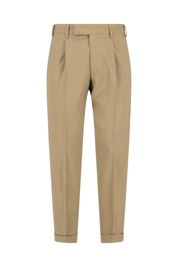 Tailored Wool Trousers – Light Brown (Men's)