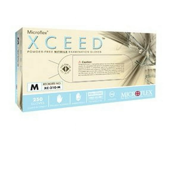 PT# XC-310-M 310-M- Xceed PF Nitrile Glove Medium 250/Bx by, Microflex Inc