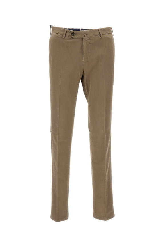 Straight-Leg Cotton Trousers With Unfinished Hem And Clean Design (Men's)