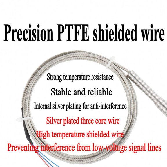 Pt100 Rtd Temperature Sensor Probe -50-400℃ 50/100Mm 1-5Meter Cable Thermocouple 50Mmx1M