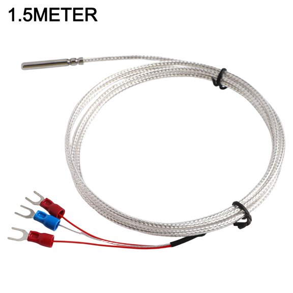 Pt100 Temperature Sensor Probe, Stainless Steel Thermistor Three Wire