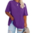 thumbnail image 1 of Ptaesos Women's Plus Size T Shirts Oversized Tees Summer Short Sleeve Crew Neck Loose Tunic Tops, 1 of 3