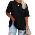 thumbnail image 1 of Ptaesos Women's Plus Size T Shirts Oversized Tees Summer Short Sleeve Crew Neck Loose Tunic Tops, 1 of 3