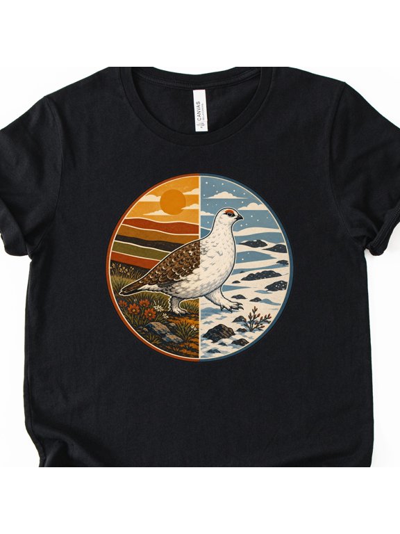 Ptarmigan Changing Seasons Alpine Bird Graphic T Shirt Bella