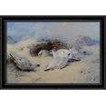 thumbnail image 1 of Ptarmigan Seeking Shelter 40x28 Large Black Ornate Wood Framed Canvas Art by Archibald Thorburn, 1 of 2