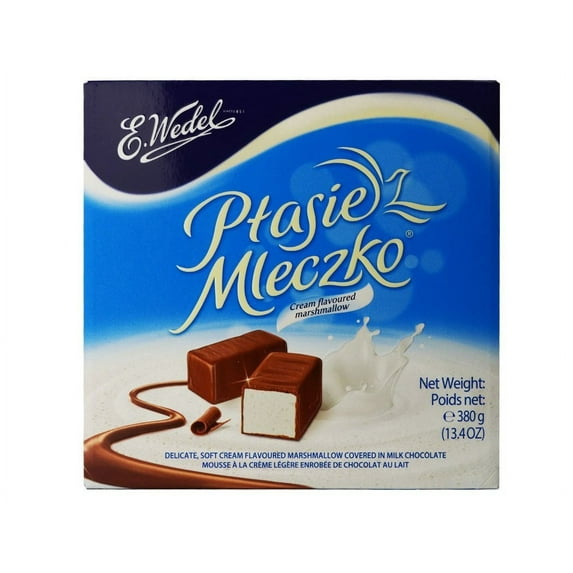 Ptasie Mleczko Creamy Marshmallow Chocolate Covered 13.4 Ounce. Includes Our Exclusive HolanDeli Chocolate Mints.