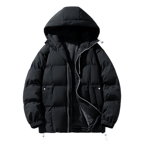 Ptauao Casual Winter Coat for Men Hooded Padded Jackets Thicken Warm Windproof Parka Outerwear