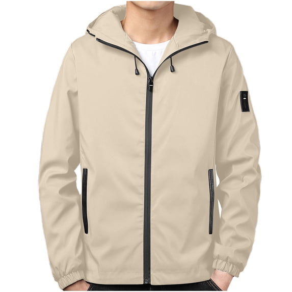 Ptauao Clearance Men's Lightweight Softshell Jacket Hooded Water Resistant Fall Hiking Windbreaker Jackets