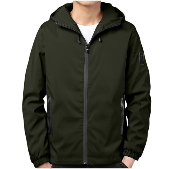 Ptauao Clearance Men's Lightweight Softshell Jacket Hooded Water Resistant Fall Hiking Windbreaker Jackets