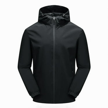 Ptauao Men's Lightweight Softshell Jacket Hooded Water Resistant Fall Hiking Windbreaker Jackets Plus Size