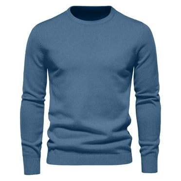 Ptauao Savings! Slim Fit Crewneck Sweater for Men Casual Side Ribbed Patterned Pullover Knitted Sweaters