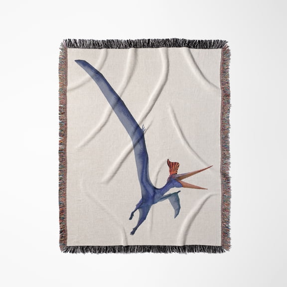 Pteranodon Flying Dinosaur Flying Left And Seen From Below, Woven Blanket