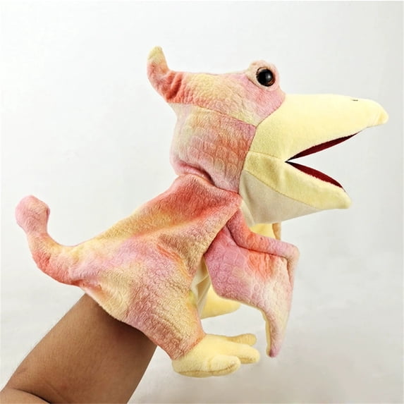 Pterodactyl Hand Puppet Plush Toy - Movable Mouth For Interactive Play, Soft Stuffed Animal For , Parent - Bonding, Storytelling, Imaginative