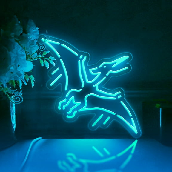 Pterodactyl Led Light Box, Dimmable Neon-Like Light Signs USB Power for Wall Decor Bedroom Decoration, RGB Light (WxH) 11"x11"