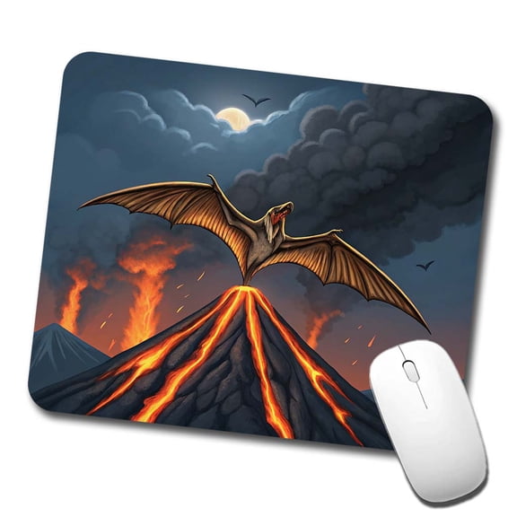 Pterodactylus Volcano Flying Dinosaur Mouse Pad Low Profile Gaming Mat