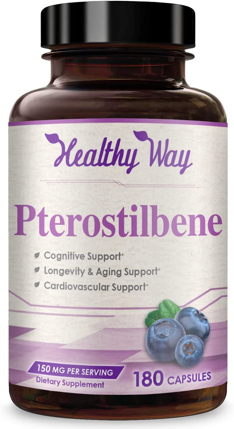 Healthy Way Pterostilbene Antioxidant Supplement, Cognitive and Immune ...