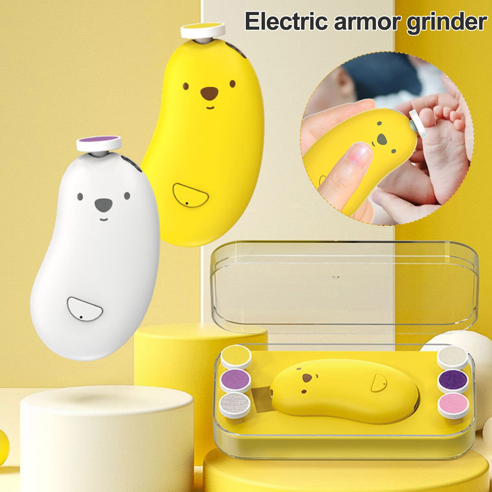 Ptetnvg Electric Nail Polisher Baby Electric Nail Trimmer 2-speed ...