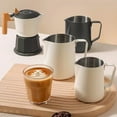 thumbnail image 1 of Ptetnvg Milk Frothing Cup with Clear Scale Ergonomic Handle Stainless Steel Coffee Latte Art Cup for Home Kitchen, 1 of 7