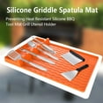 thumbnail image 1 of Ptetnvg Silicone Grill Tool Mat Heat-resistant Silicone Oven Tool Mat with 8 Slots Countertop Protector Pad for Cooking Utensils Spice Jars, 1 of 8