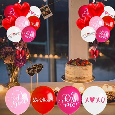 Ptetnvg Valentine Day Balloon Set Valentine's Day Balloon Set Letter Printed Love Heart Balloons Decoration Diy Scene Layout Holiday Party for Valentine's