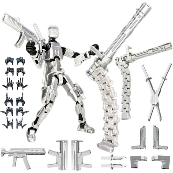 Pthjswj T13 Action Figure Set - (Assembled) 3D Printed Action Figure, Titan 13 Action Figure, Multi-Jointed Movable Dummy 13, Robot Action Figure, Birthday Gifts for Boys, Girls Desktop Decorations