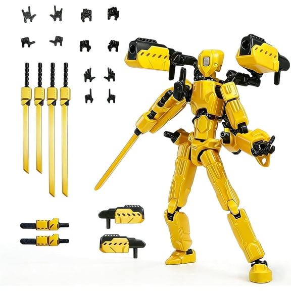 T13 Action Figure Set - (Assembled) 3D Printed Action Figure, Titan 13 Action Figure, Multi-Jointed Movable Dummy 13, Robot Action Figure, Birthday Gifts for Boys, Girls Desktop Decorations