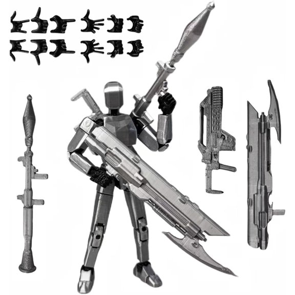 Pthjswj T13 Action Figure Set, 4PCS Already Assembled, Movable Multi-Joints