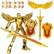 Pthjswj T13 Action Figure, Gold, Fully Assembled with Movable Joints