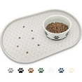 thumbnail image 1 of Ptlom Dog Cat Food Mat Raised Edges Dog Feeding Mat Silicone Food Mat for Pet Bowls Milkbrown, 1 of 9